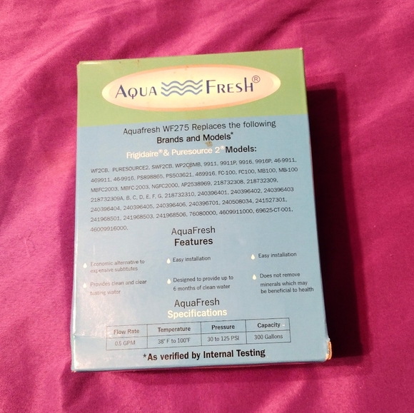 Refrigerator Water Filter Frigidaire and Puresource Aqua Fresh WF275 - Picture 7 of 10